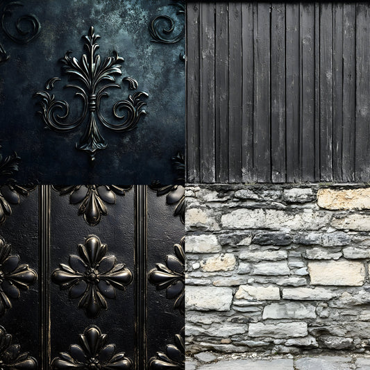 Vintage Black Textured Wall Digital Backdrop, Dark Photography Background for Portrait, Grunge Photo Booth, Moody Fine Art Texture