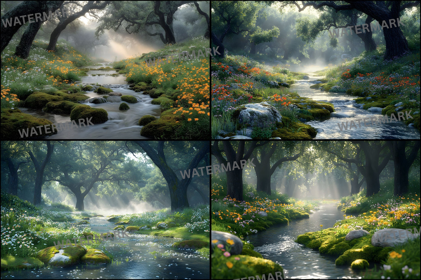 Woodland Botanical Digital Backdrop Set, Photography Backgrounds, Enchanted Forest Photo Overlays, Nature Inspired Scene, Dreamy Photo Design
