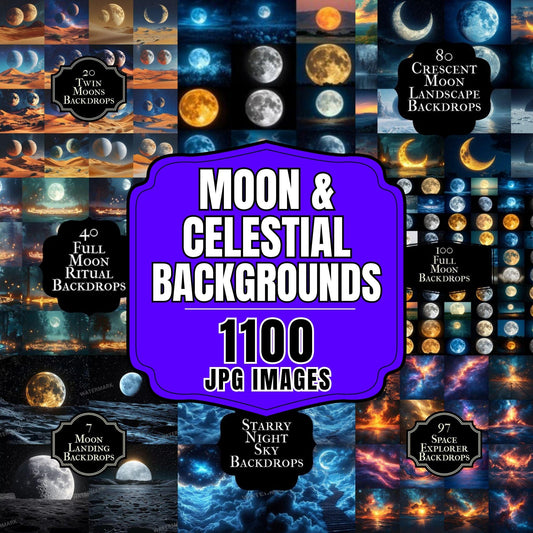 Moon Backdrops for Photoshop Composites & Digital Overlays, Space Backdrops, Celestial Backdrops, Moon Photography, Moon Backgrounds