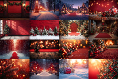 Christmas Backdrop, Digital Backdrop, Santa Christmas Backdrop For Kids Family, Festive Digital Download Christmas Background