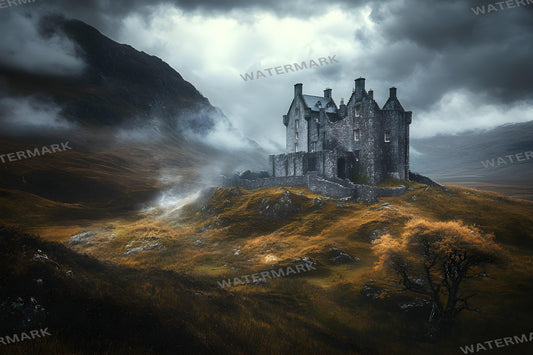 Witch's Castle Backdrops - Spooky Fantasy Photography Backgrounds - Gothic Moonlight Scenes - Halloween, Gothic, Wizard of Oz Collection