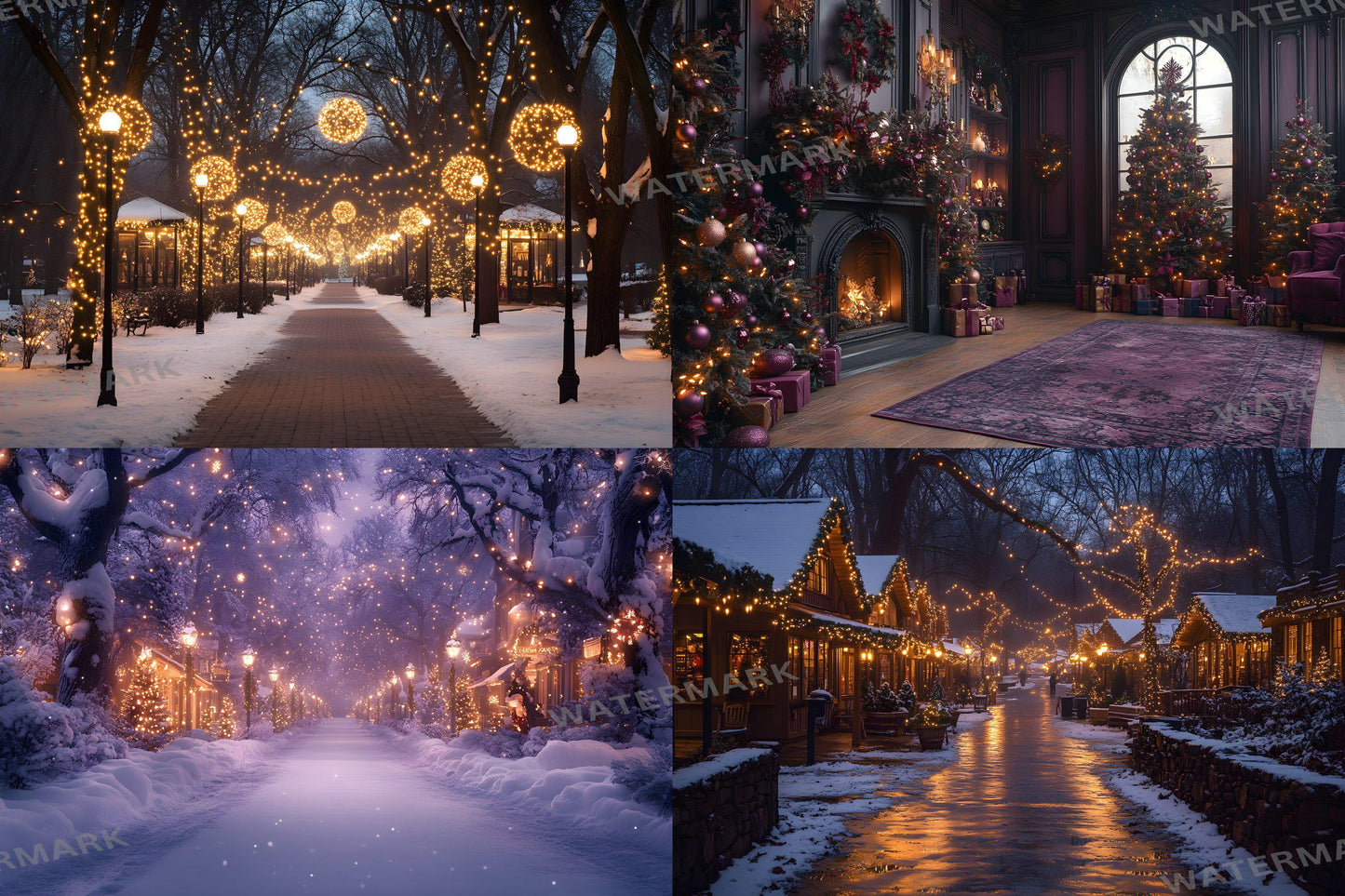 Purple Christmas Backdrops, Christmas Background, Digital Christmas Wallpapers, Photoshop, Photography Backdrops - 3:2 Ratio