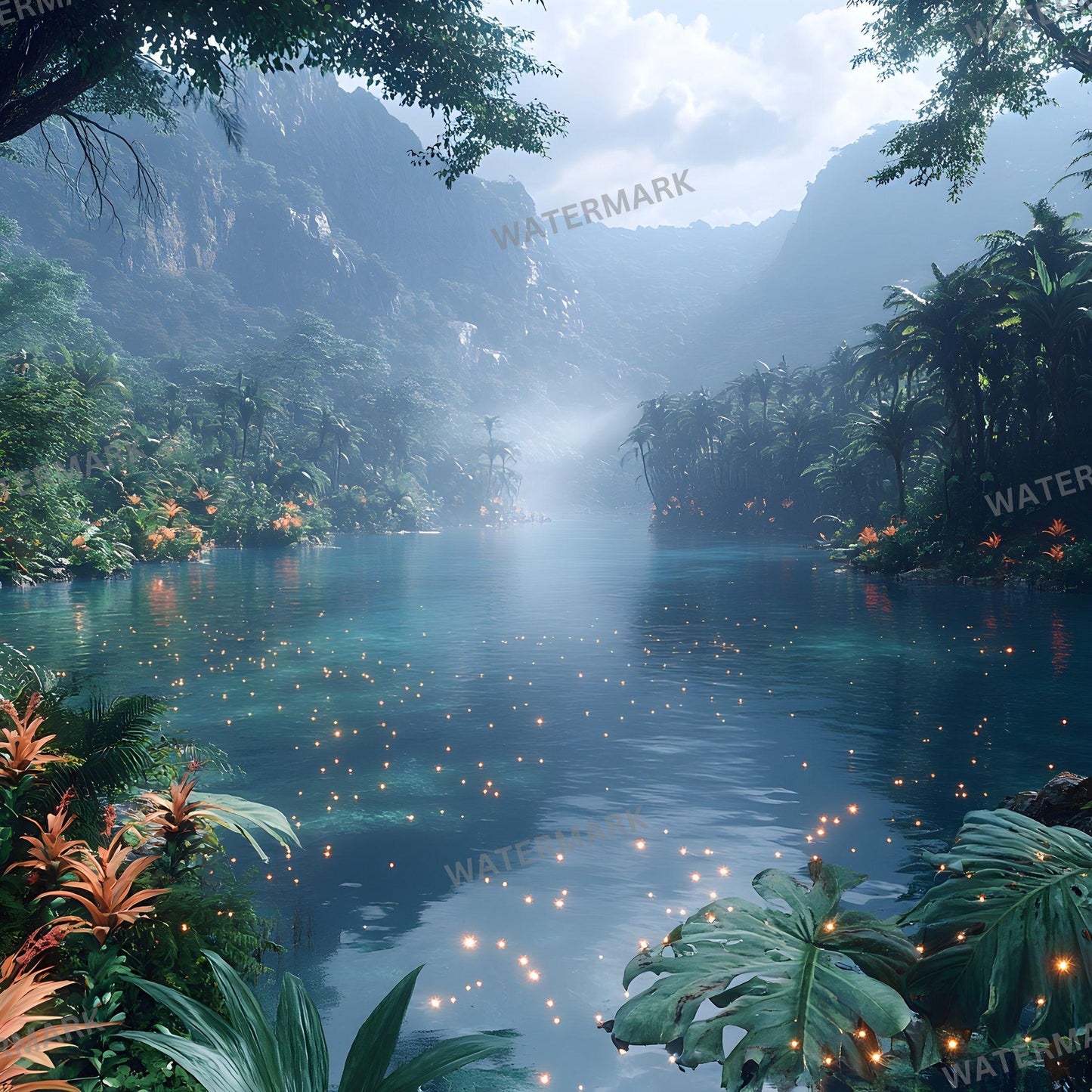 Fairy Lagoon Digital Photography Backdrops - 12 High-Resolution 96x96px Composites for Portraits Studio Use  Photoshop Overlays