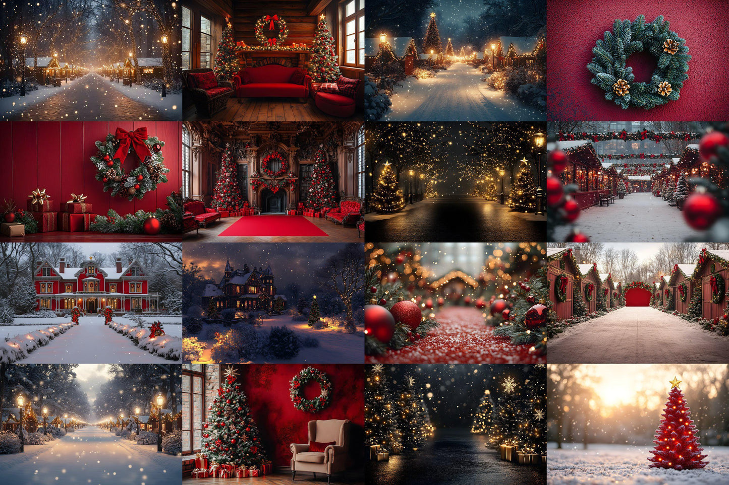 Christmas Backdrop, Digital Backdrop, Santa Christmas Backdrop For Kids Family, Festive Digital Download Christmas Background