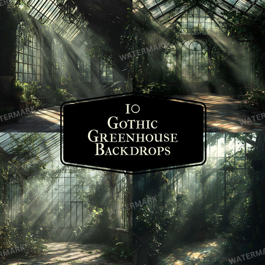 Gothic Greenhouse Digital Photography Backdrop Overlay for Portraits and Studio Use - 96x96px Master Composites Wallpaper Backgrounds