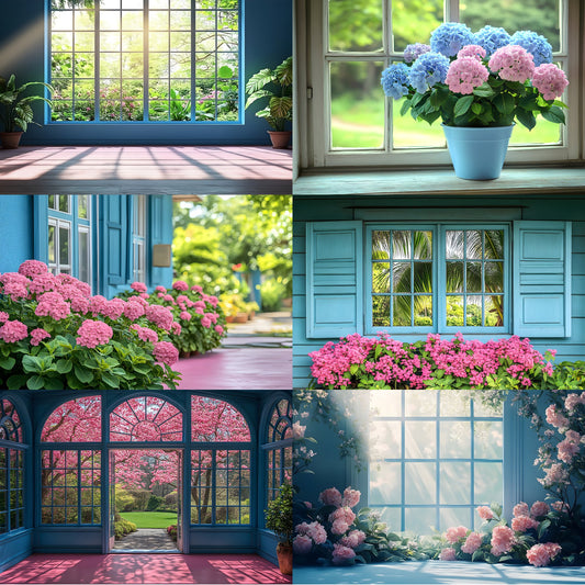 Royal Blue Garden Digital Backdrop, Vintage Floral Photography Background, Studio Portrait Scene, Photo Prop, Elegant Wedding, Fairytale
