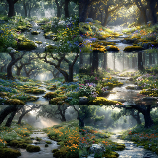 Woodland Botanical Digital Backdrop Set, Photography Backgrounds, Enchanted Forest Photo Overlays, Nature Inspired Scene, Dreamy Photo Design