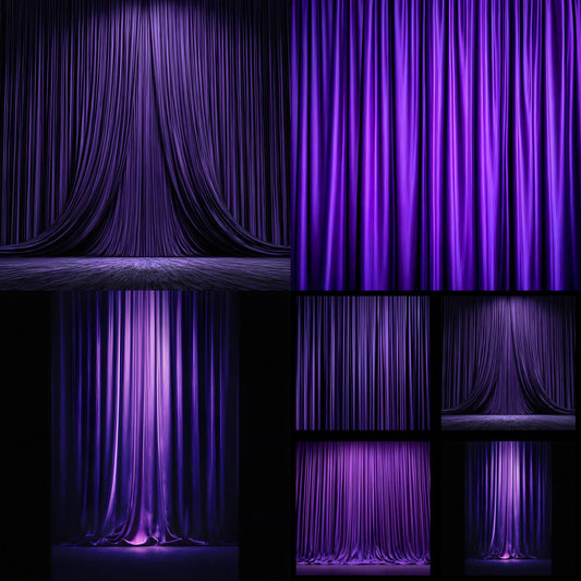 Purple Curtain Digital Backdrop, Photography Background for Portraits, Square Image for Social Media, Photo Booth Prop, High-Resolution Download