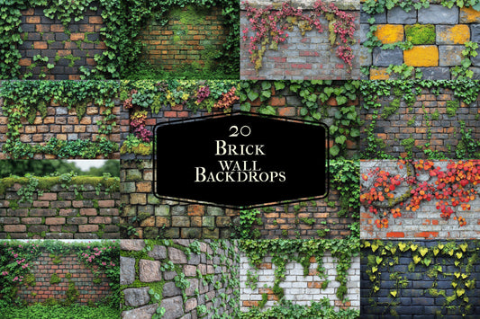 Brick Wall Backdrops, Weathered Textures, Urban Grunge, Vintage Stone Patterns, Industrial Digital Backgrounds for Creatives