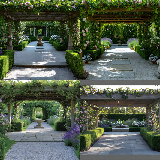 Secret Garden Pergola Digital Backdrop, Enchanted Floral Background for Photography, Whimsical Photo Booth, Fairytale Wedding Scene