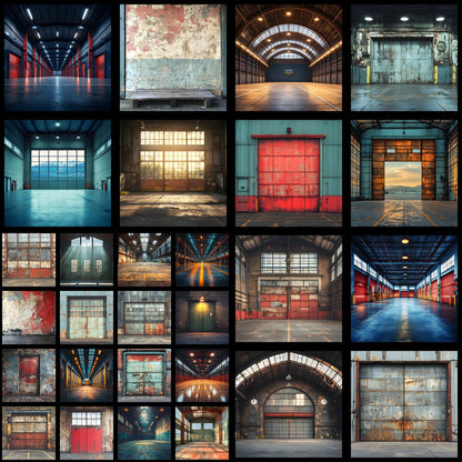 Warehouse Sports Digital Backdrop, Industrial Sports Background, Photography Prop, Sports Team Photo, Graffiti Warehouse Digital Image