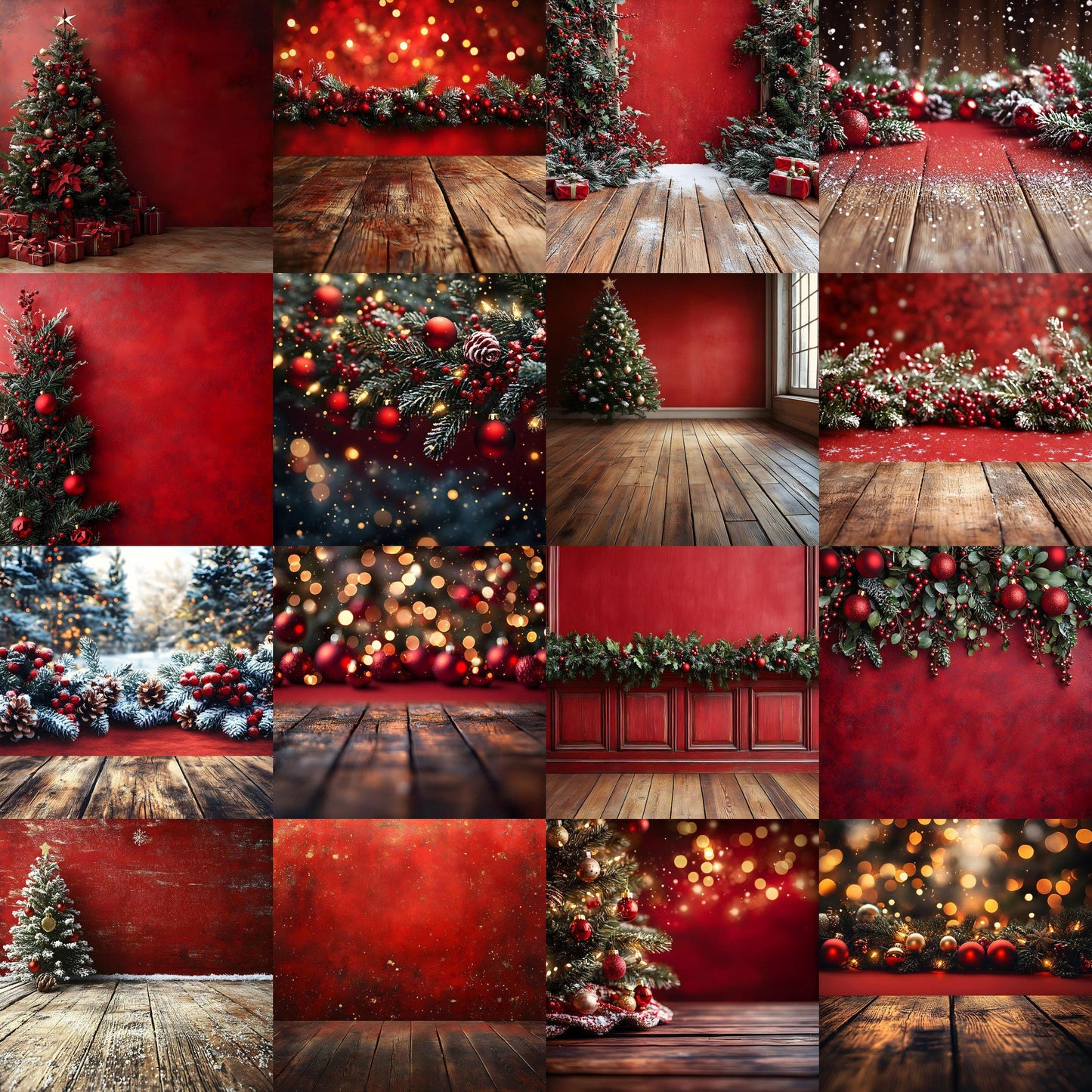 Christmas Backdrop, Digital Backdrop, Santa Christmas Backdrop For Kids Family, Festive Digital Download Christmas Background