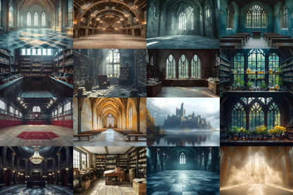 Wizarding School Backdrop Collection - Magical PNG Graphics for Crafts - High-Quality 00x00px Commercial Use Images