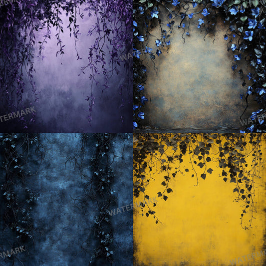 Floral Ivy Backdrops - Photography Backdrops for Portraits, Product Photography, and More - Includes Various Colors and Textures