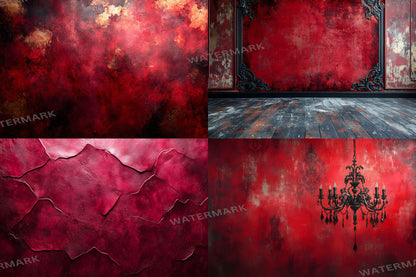 Crimson Velvet Backdrops, Rich Red Fabric Texture Digital Background, Luxurious Moody Romantic Studio Photo Booth Prop, Elegant Drapes