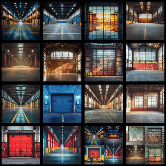 Warehouse Sports Digital Backdrop, Grunge Industrial Background for Photography, Photo Booth Prop, Sports Team Photo Overlays