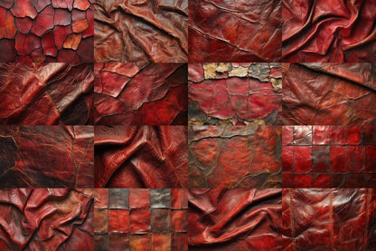 Red Weathered Leather Textures Photography Backdrops for Photoshop - Warm Aesthetic Backgrounds for Digital Art  Photo