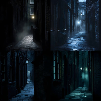 Sherlock Holmes Alley Digital Backdrop, Detective Scene Background, Moody Alleyway Photography Prop, Instant Download for Composites, Square Ratio
