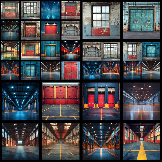 Warehouse Sports Digital Backdrop, Industrial Sports Background, Photography Prop, Sports Team Photo, Urban Sports Digital Download