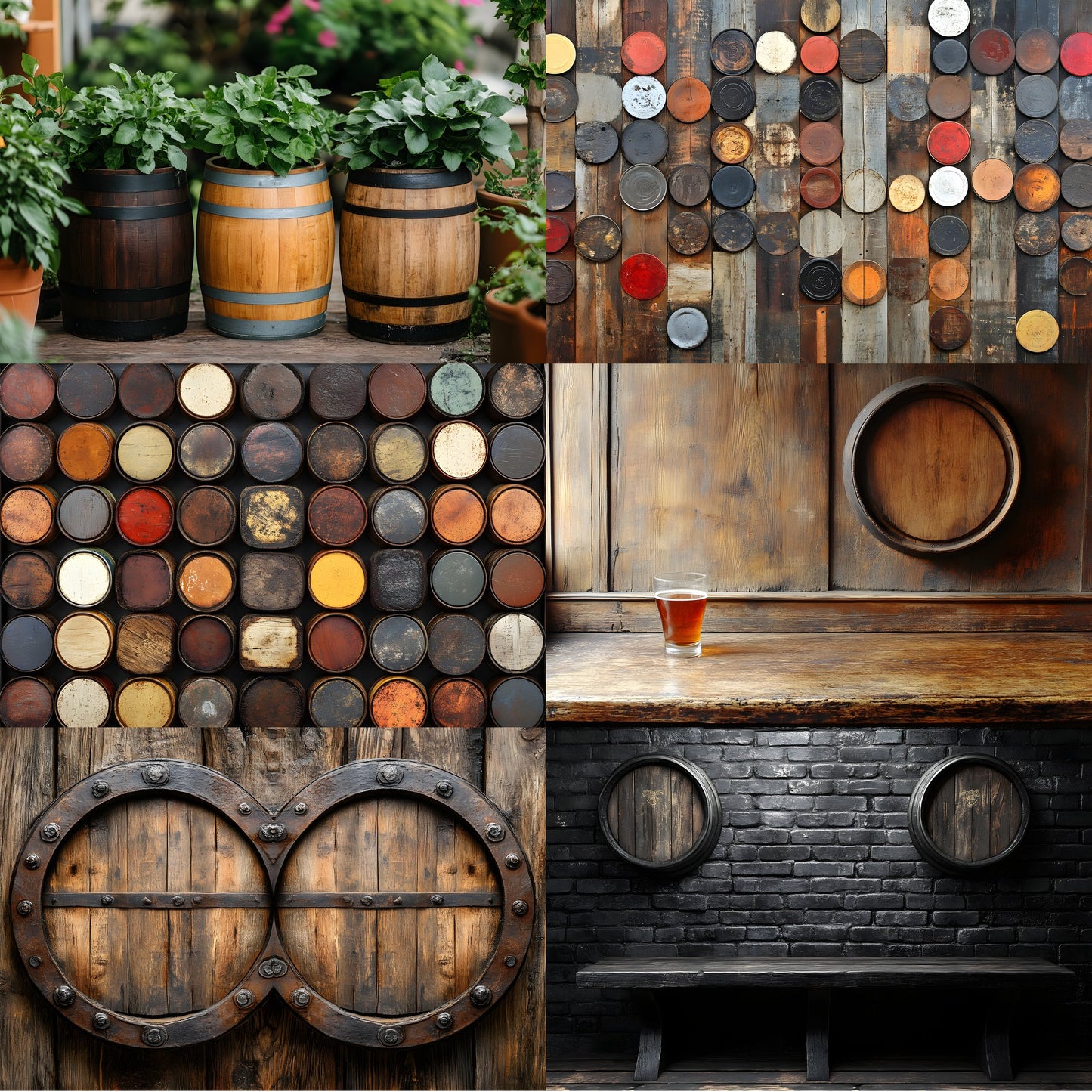 Whiskey Barrel Digital Photography Backdrop, Rustic Wood Background for Newborn, Portrait, and Product Photography - Ratio