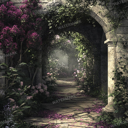Secret Garden Digital Background, Forest Tree, Digital Backdrop, Nature, Photoshop Composite, Floral Background, Flower Garden backdrops