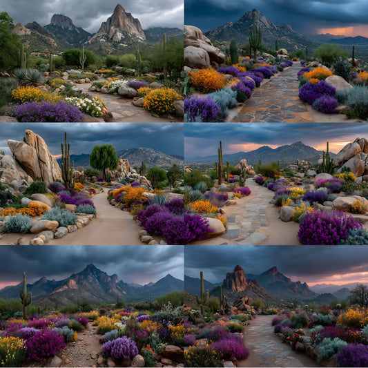 Magical Desert Botanical Garden Digital Backdrop, Enchanted Photography Background, Scenic Photo Booth Prop, Whimsical Fairytale Portrait Art