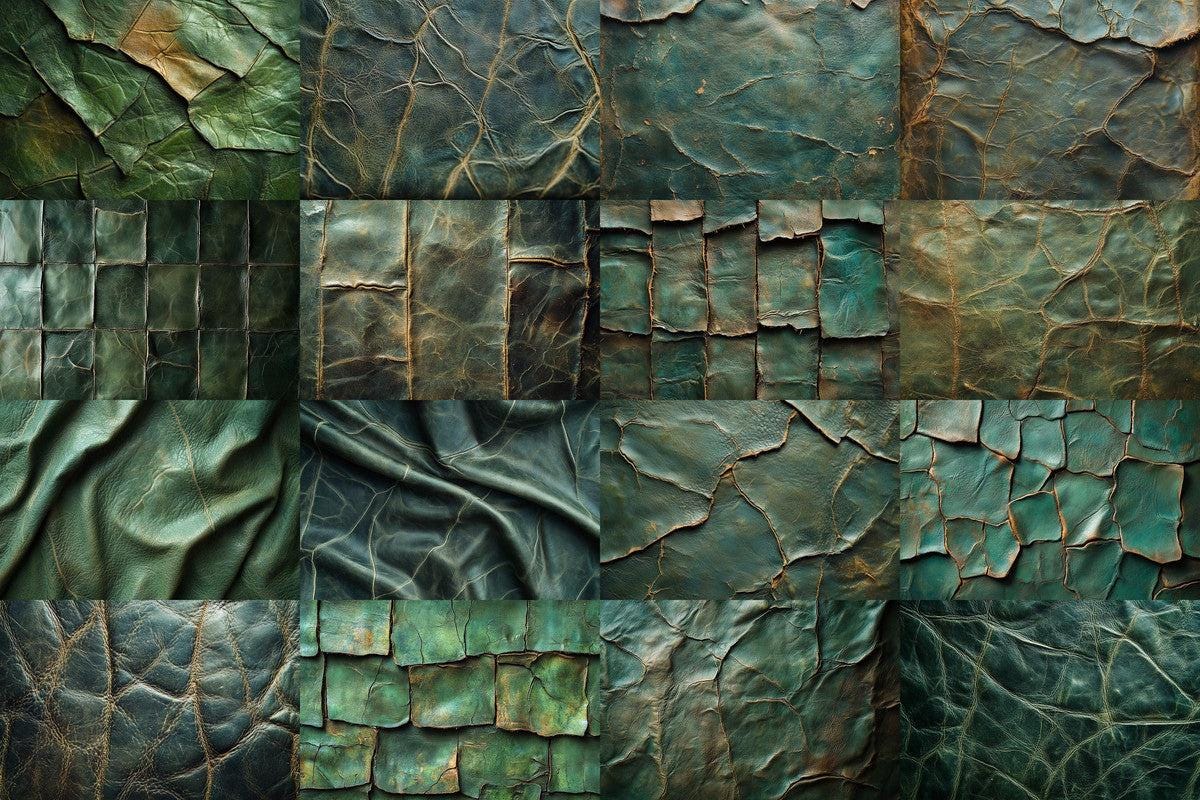 Green Weathered Leather Digital Photography Backdrops for Artists  Designers - Warm Inviting Aesthetic - 00x00px PNGs
