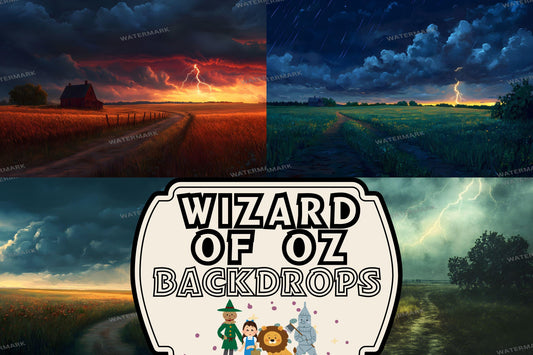 Kansas during Thunderstorm with Wide Open Fields_16 Images_Wizard of Oz | Dorothy Wizard of OZ Backdrops