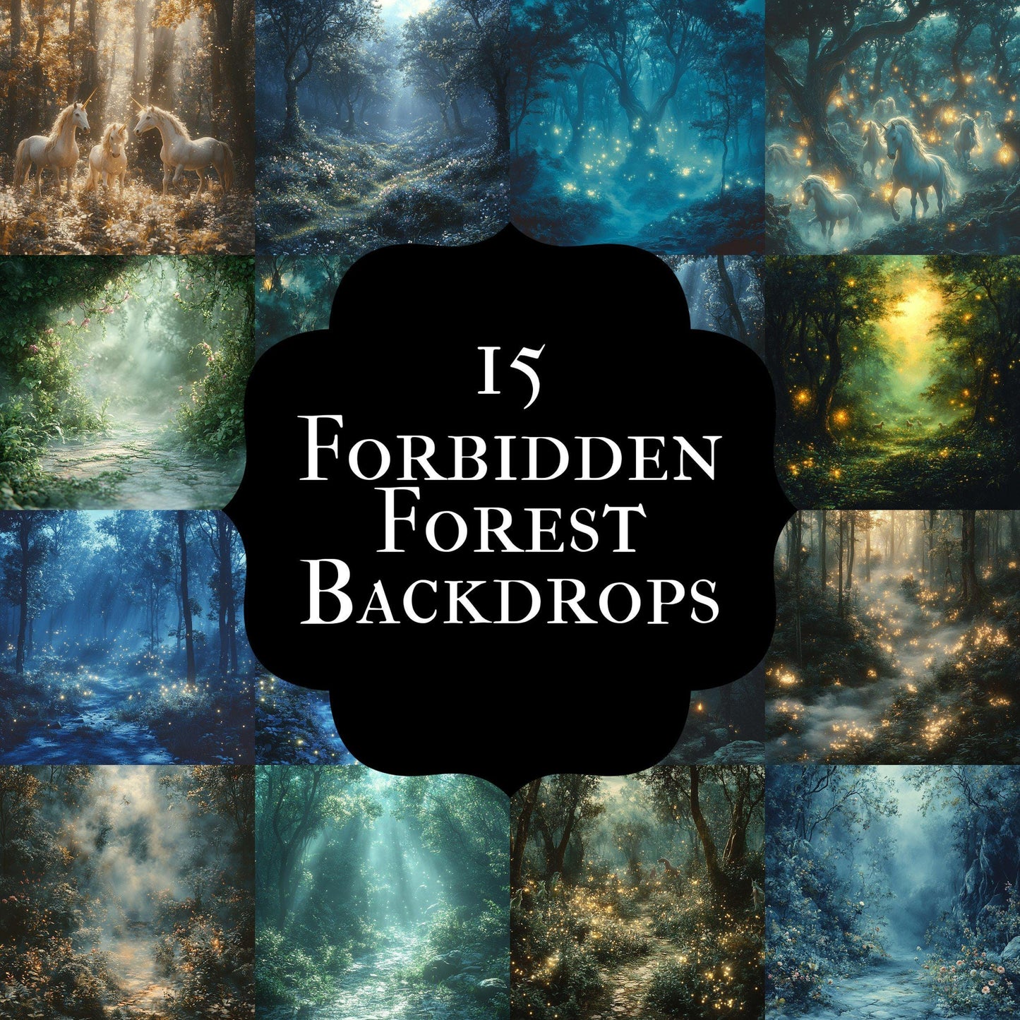 Forbidden Forest Backdrop: 1PNGs for Dark Enchanted Woods Photography, Spooky Mystery Tree Scenes, Haunted Fantasy Digital Backdrops