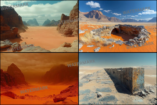 Cyberpunk Desert Digital Backdrop, Sci-Fi Background for Photography, Futuristic Wasteland Photo Prop, Blade Runner Inspired