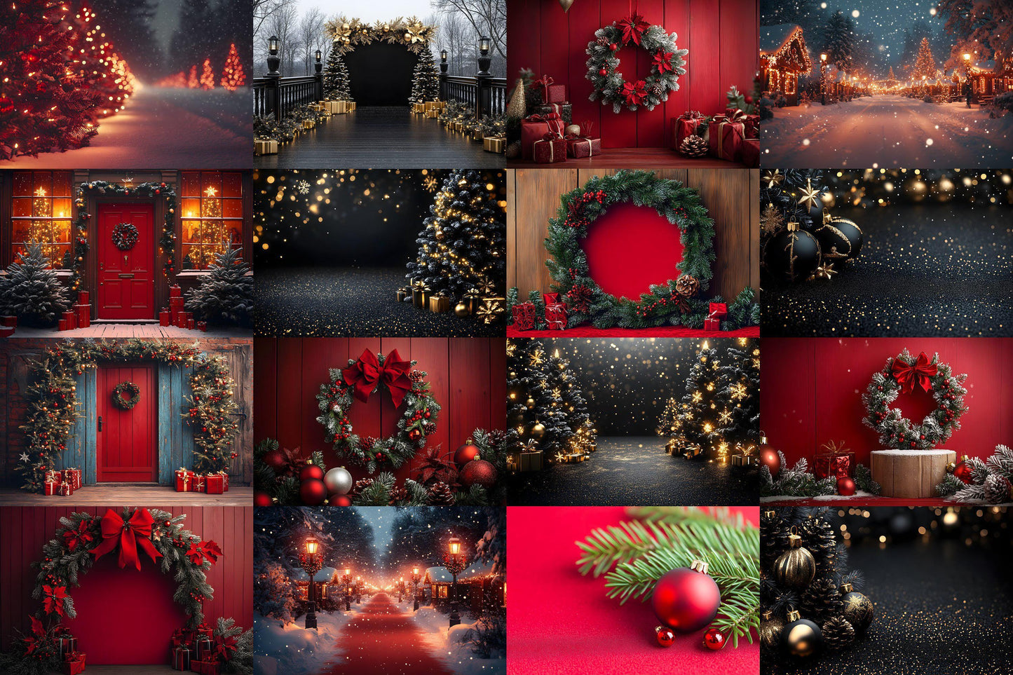 Christmas Backdrop, Digital Backdrop, Santa Christmas Backdrop For Kids Family, Festive Digital Download Christmas Background