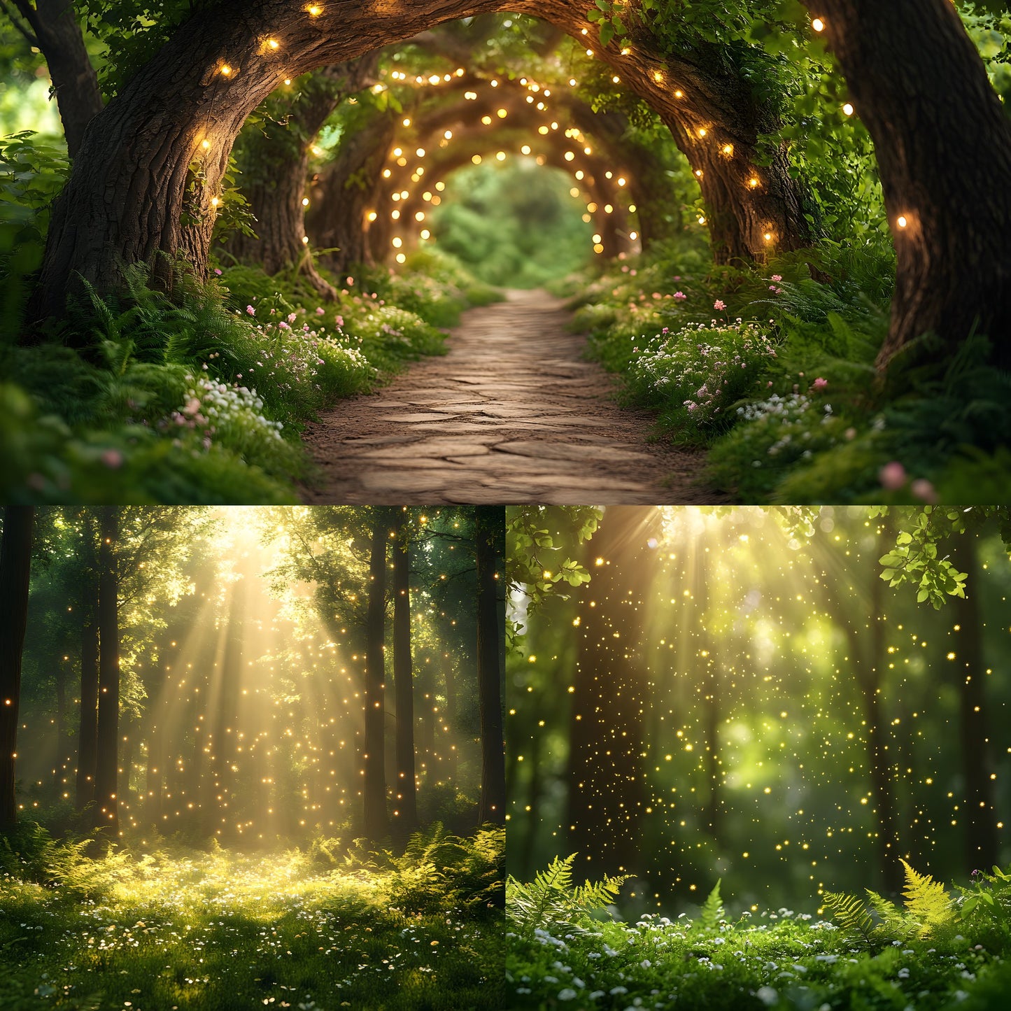 Whimsical Forest Wedding Backdrop Collection, Enchanted Woods Digital Backgrounds for Photographers, Fantasy Photography, Dreamy Scene Set