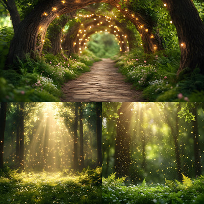 Whimsical Forest Wedding Backdrop Collection, Enchanted Woods Digital Backgrounds for Photographers, Fantasy Photography, Dreamy Scene Set