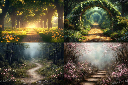 Enchanted Forest Backdrops for Photography ��������� Magical Digital Portraits Backgrounds, Magic Woodland, Lush Green Tree & Floral Backdrops