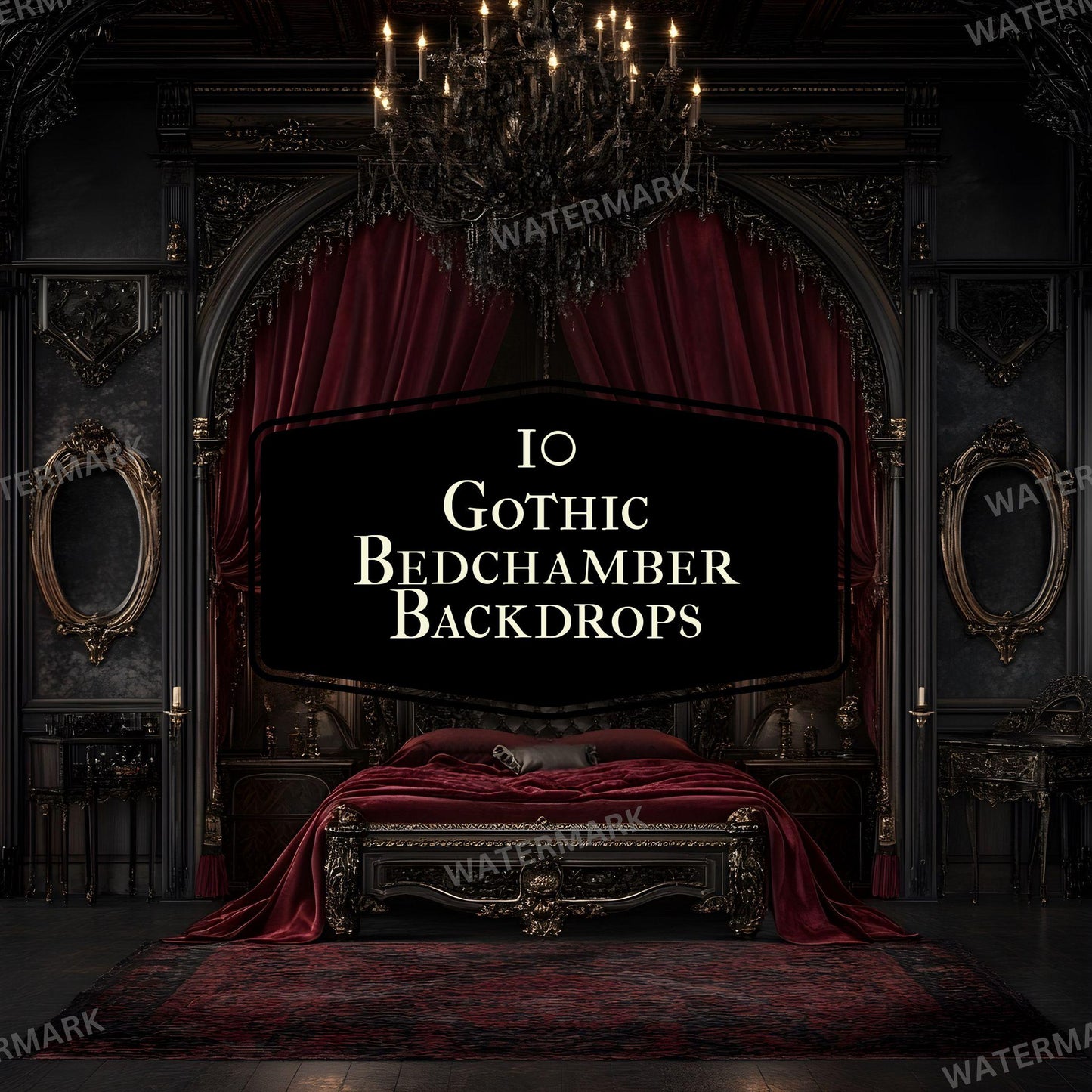 Gothic Photography Backdrops - 12 Digital Overlays for Stunning Studio Portraits Creative Photoshop Composites 96x96px