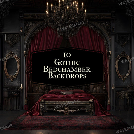 Gothic Photography Backdrops - 12 Digital Overlays for Stunning Studio Portraits Creative Photoshop Composites 96x96px