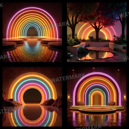 Neon Party Backdrop, Vibrant Stage Background, Digital Download for Events, Photography, and Eye-Catching Designs, Images