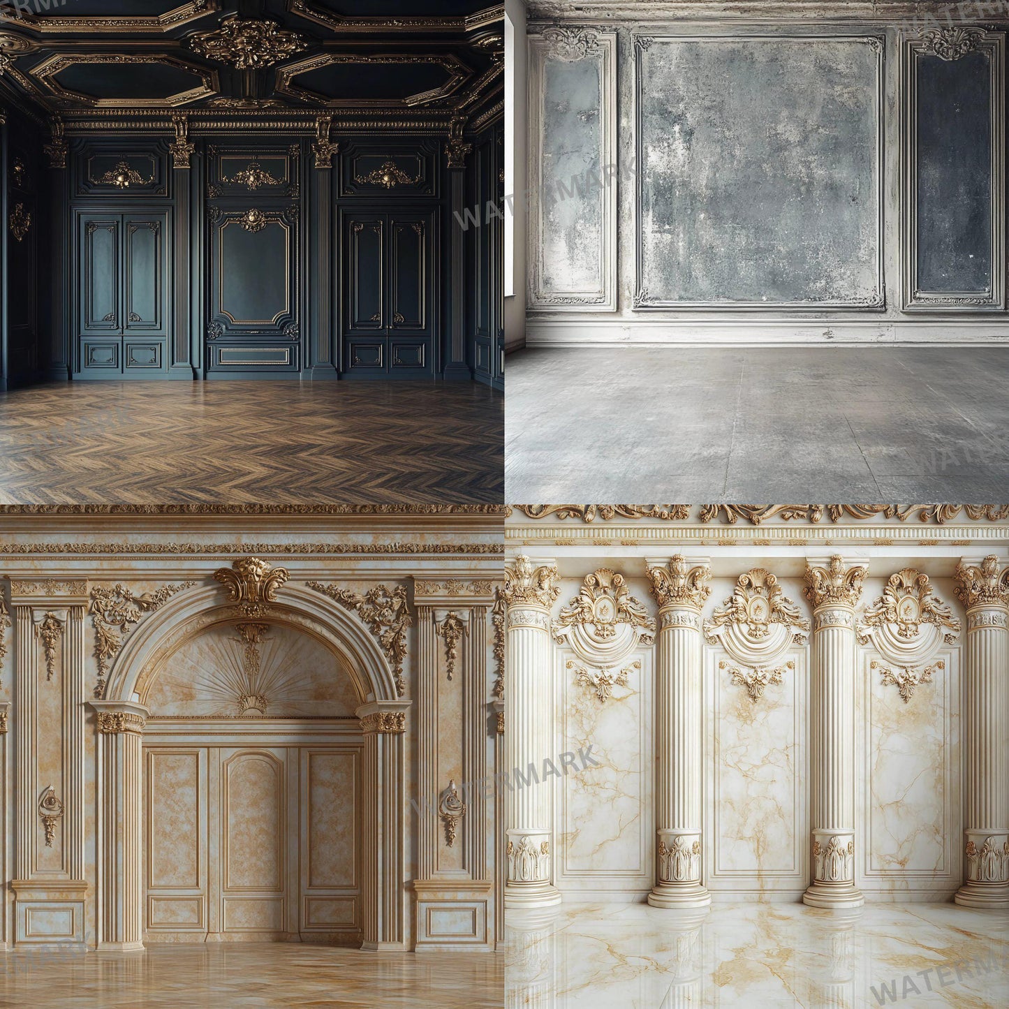 Regal Room Digital Photography Backdrop -  Elegant Studio Backdrops For Photographers, Wedding & Senior Backdrops - Digital Background