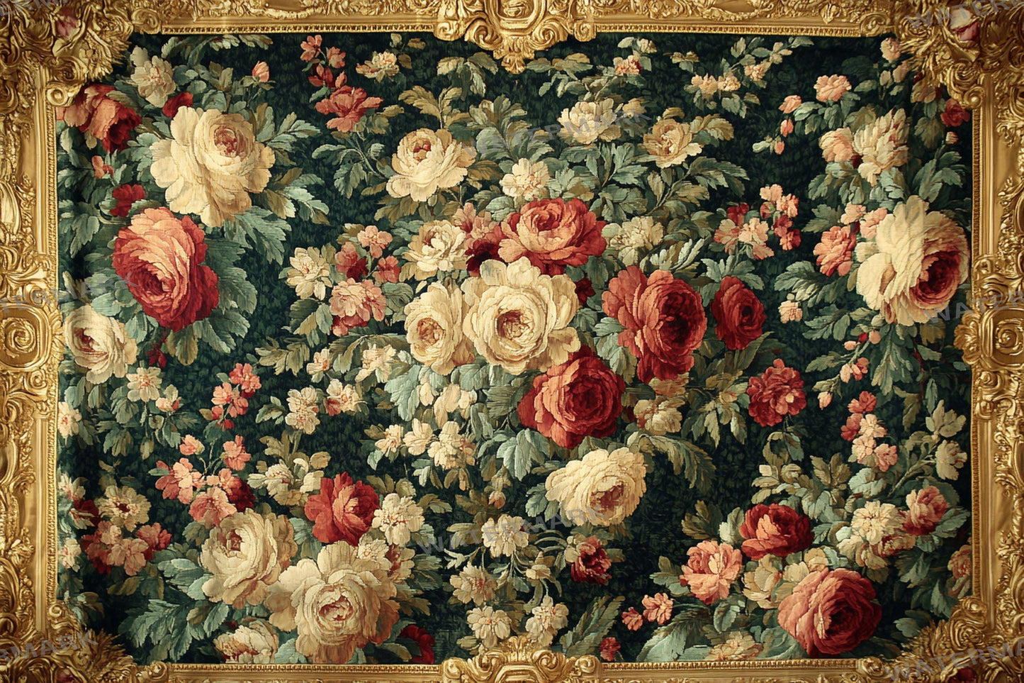 Baroque floral tapestry digital backdrops, ornate PNG overlays, vintage fabric photo backgrounds, classical photography composite scenes