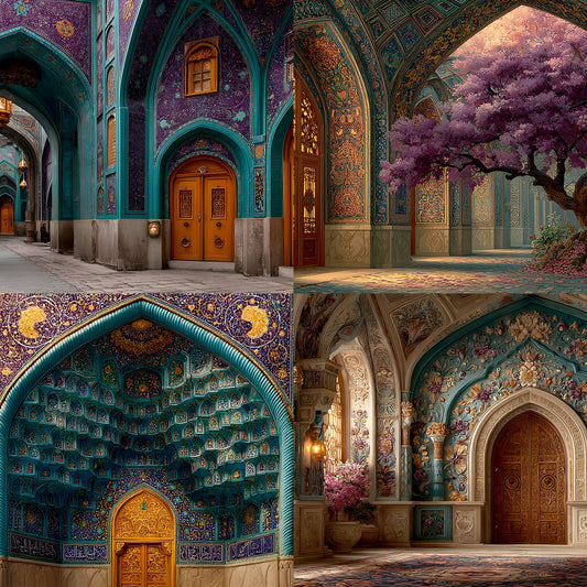 Persian Architecture Digital Backdrop, Professional Photography Background, Ancient Palace Photo Booth, Middle East Virtual Backdrop