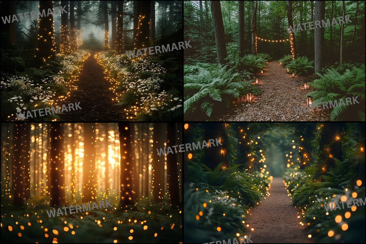 Whimsical Forest Wedding Backdrop Collection, Enchanted Woods Digital Backgrounds, Dreamy Photography, Fairytale Photo Overlays