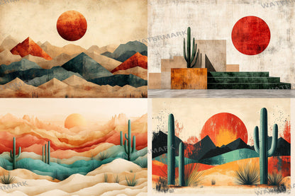 Modern Desert Geometry Backdrops, Abstract Digital Backgrounds, Minimalist Landscape Photography, Geometric Architectural Composites