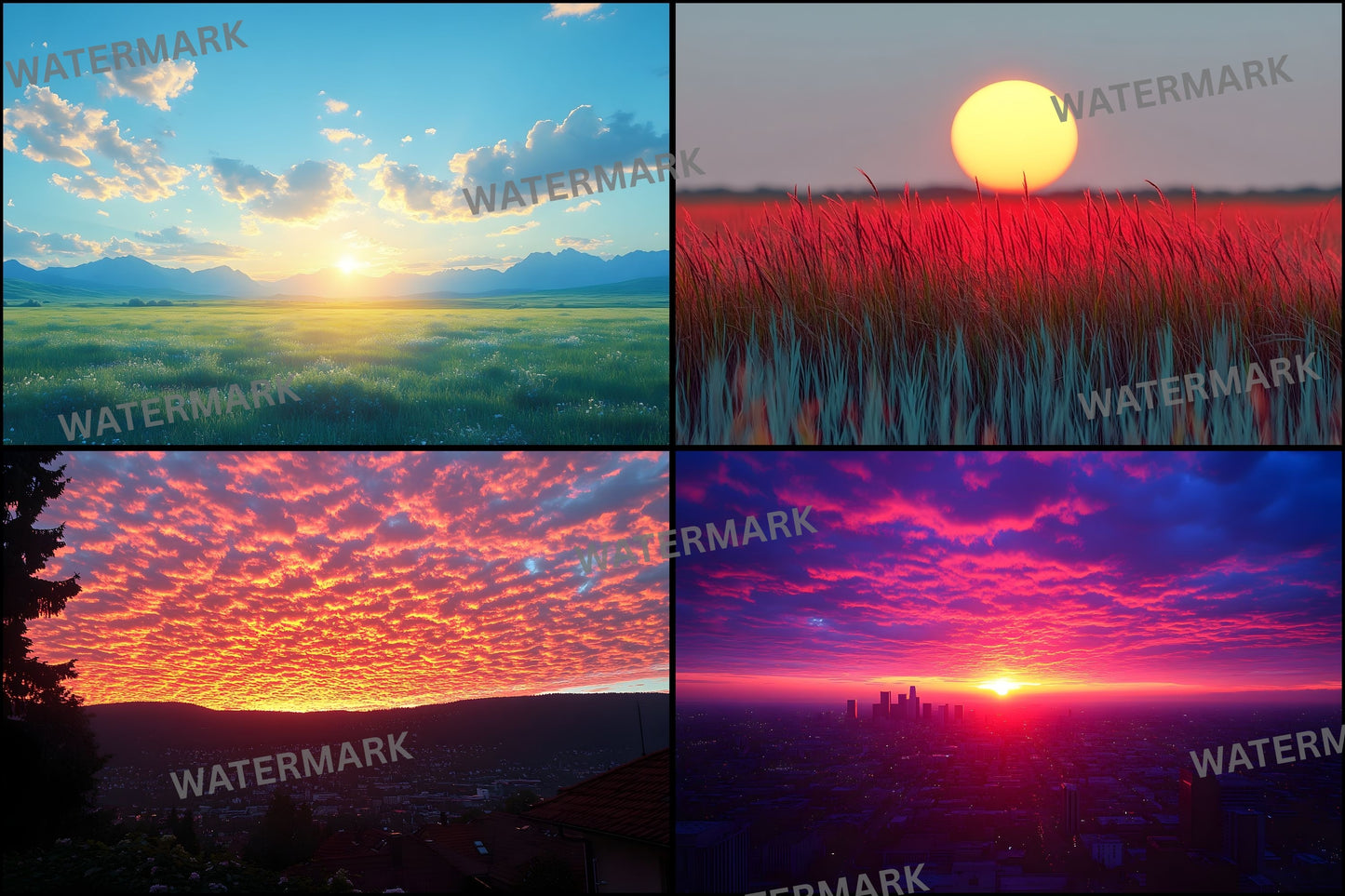 Sunset Photography Backdrop Bundle, Golden Hour Digital Backgrounds for Photographers, Warm Light Portrait Photography, Dreamy Sky Photo Overlays