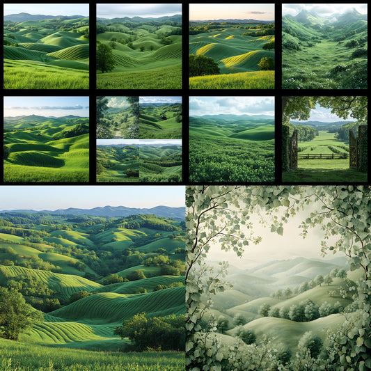 Pastoral Greenery Digital Backdrop, Photography Background, Scenic View Photo Prop, Nature Inspired Portrait, Online Shop Image, SQBD9443