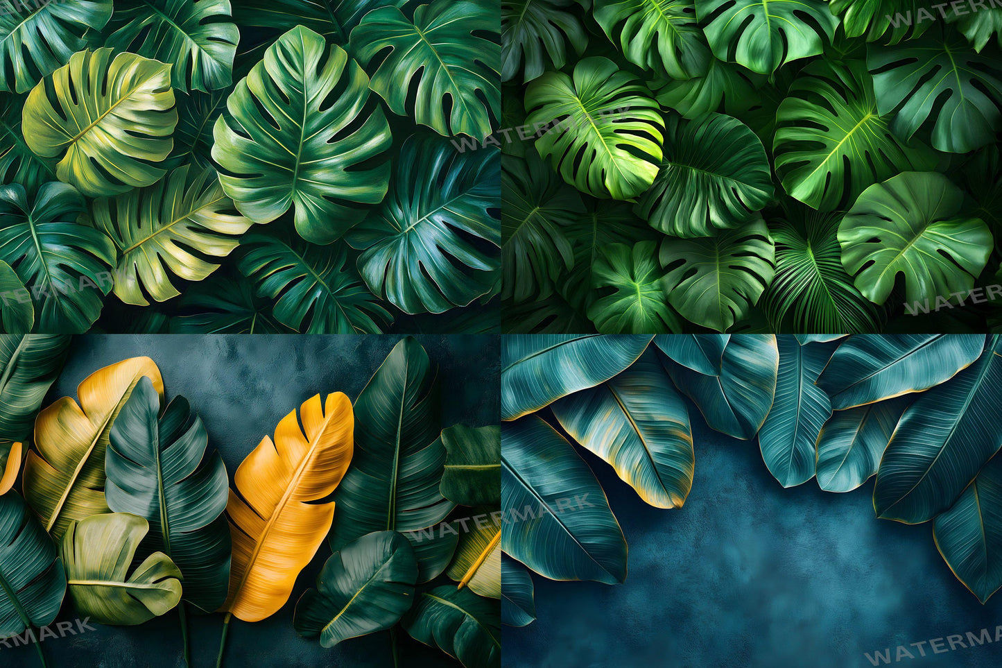 Banana Leaf Paradise Photography Backdrops | Digital Jungle Studio Background | Maternity, Wedding, Master Overlay, Tropical Backgrounds