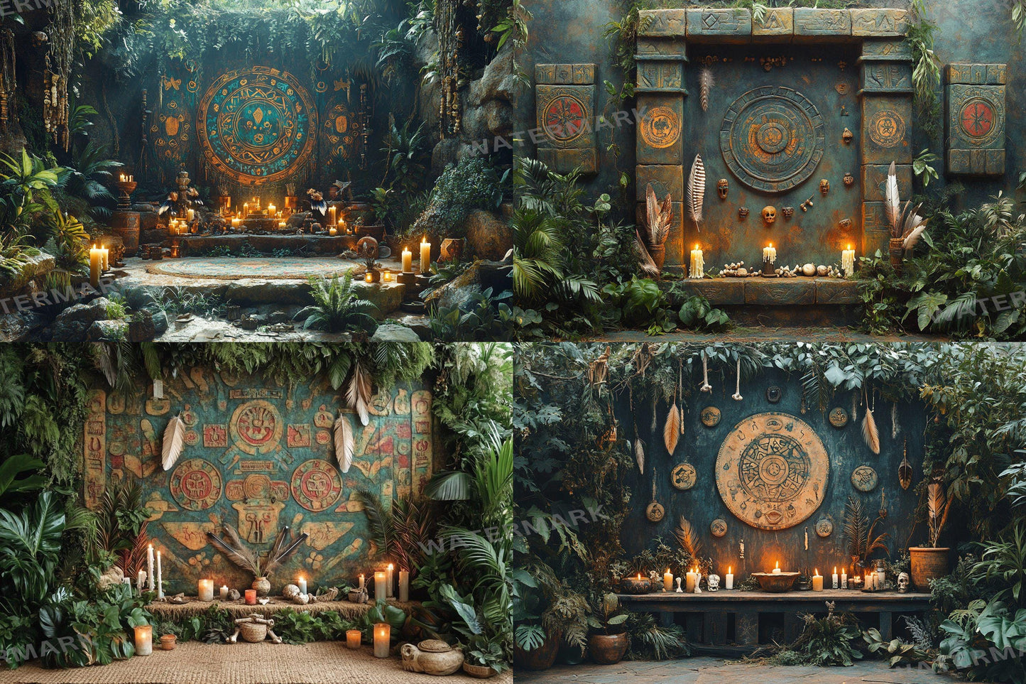 Amazonian Shamanic Ritual Backdrops, Mystical Jungle Backgrounds, Spiritual Scenes, Photography, Amazon Jungle - Ceremony Backgrounds