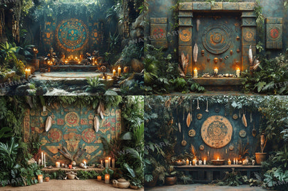Amazonian Shamanic Ritual Backdrops, Mystical Jungle Backgrounds, Spiritual Scenes, Photography, Amazon Jungle - Ceremony Backgrounds