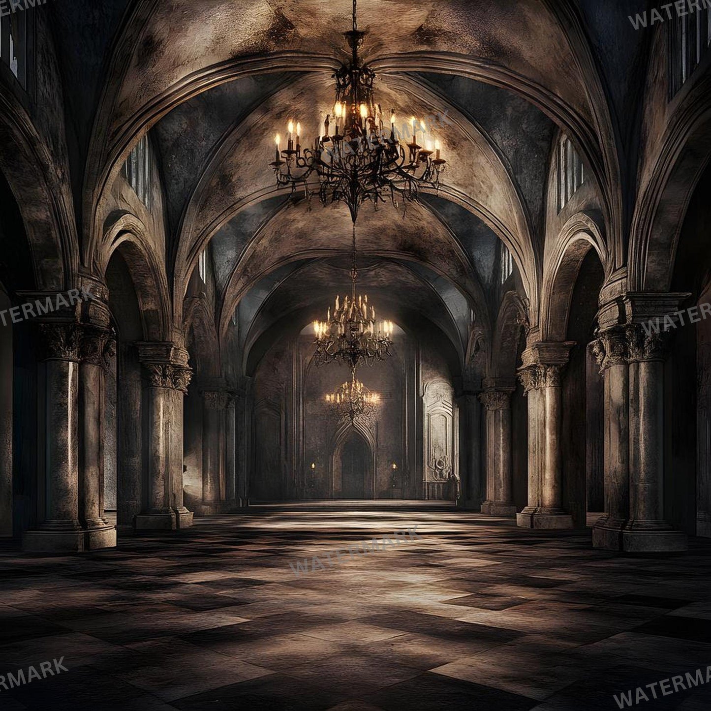 Haunted Castle Digital Backdrops | Gothic Photoshop Overlays for Studio Portraits, Halloween Themes & Dark Photography, Gothic Backdrop