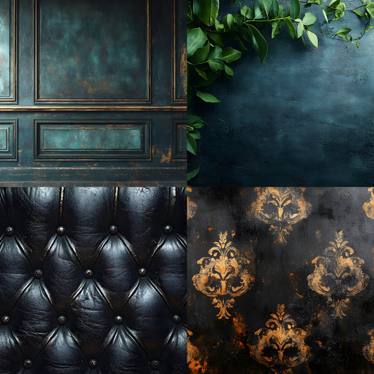 Vintage Black Textured Wall Digital Backdrop, Dark Photography Background for Portrait, Moody Fine Art Texture