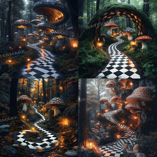 Alice in Wonderland Backdrops | Digital Fantasy Story Backgrounds | Whimsical Scenes - Wonderland Backdrops - Alice Backdrops
